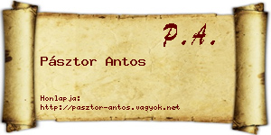 Pásztor Antos névjegykártya