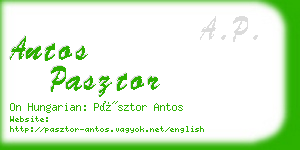 antos pasztor business card